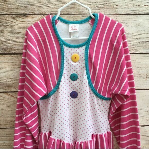 VINTAGE BUSTER BROWN COTTON KNIT DRESS - Picture 2 of 5